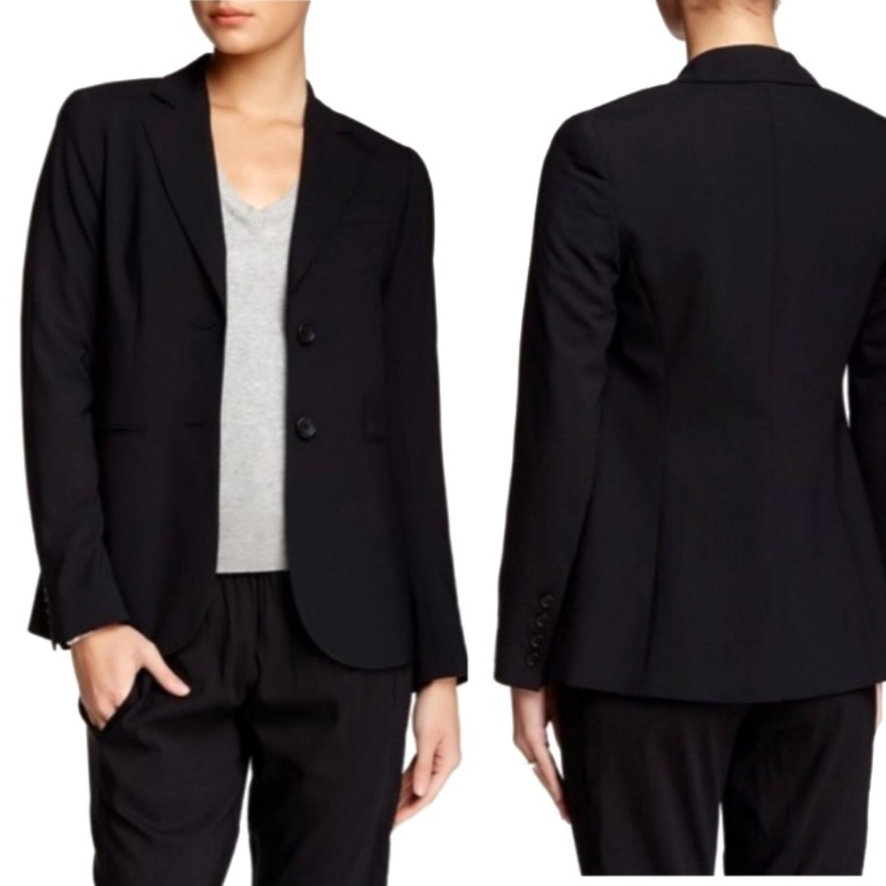 Theory black wool button front Rory blazer jacket